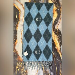 Coach Blue and Black Diamond Pattern Scarf